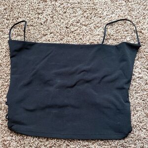 Black Spaghetti Strap Crop Top. Open back. NWT.